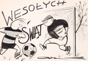 Edward Ałaszewski (1908-1983), Wesołych Świąt, projekt ilustracji satyrycznej do 