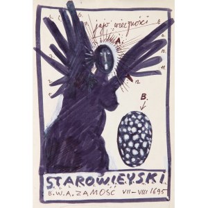 Franciszek STAROWIEYSKI (1930 - 2009), Szkic plakatu do wystawy Franciszka Starowieyskiego w BWA w Zamościu w 1995 r.