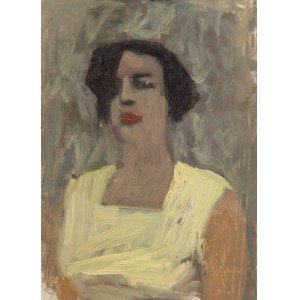 Ludwik MACIĄG (1920 - 2007), Portret pani w żółtej sukience