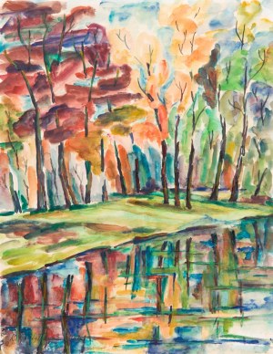 Romana GINTYŁŁÓWNA (1911–1988), Drzewa nad wodą, 1975