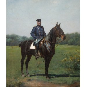 Kazimierz Pułaski (1861 Siaszyce-1947 Kraków), Portret konny oficera armii pruskiej, 1893 r.