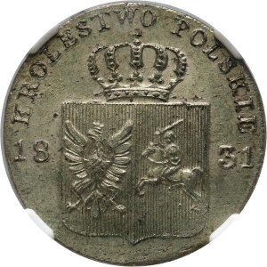 November Uprising, 10 groszy 1831 KG, Warsaw, without a dot