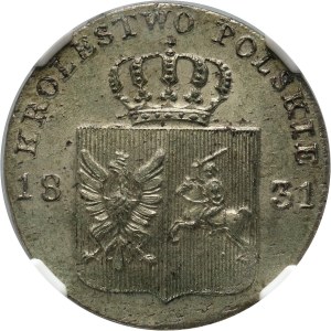 Powstanie Listopadowe, 10 groszy 1831 KG, Warszawa, bez kropki
