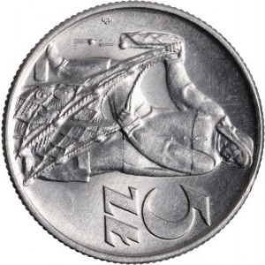 PRL, 5 złotych 1973, Rybak, skrętka