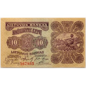 Litwa, 10 litów 1922, numer 167933