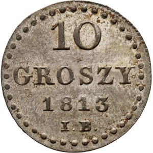 Księstwo Warszawskie, Fryderyk August I, 10 groszy 1813 IB, Warszawa