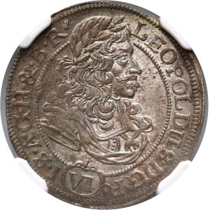 Silesia under Austrian rule, Leopold I, 6 krajcars 1688 SHS, Wrocław, Poland