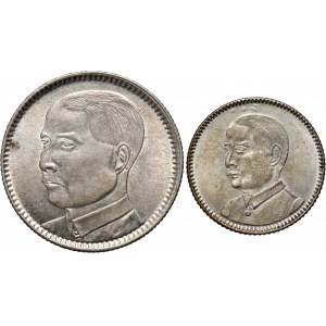 Chiny, Kwangtung, zestaw, 10 i 20 centów rok 18 (1929)