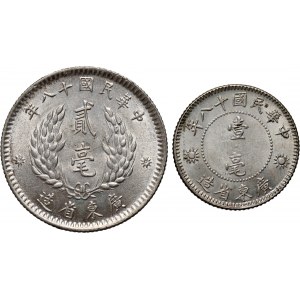 China, Kwangtung, lot, 10 & 20 Cents, year 18 (1929)