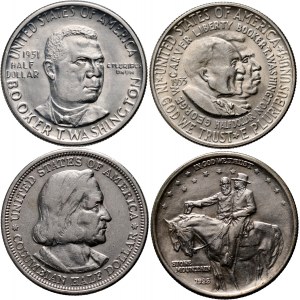 Stany Zjednoczone Ameryki, zestaw, 4 x 1/2 dolara 1893-1953