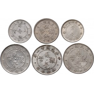 Chiny, Kwangtung, zestaw 6 monet