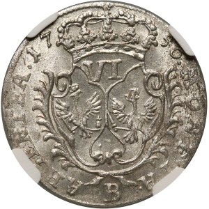 Deutschland, Brandenburg-Preußen, Friedrich II., Sechspfennig 1756 B, Wrocław