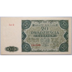PRL, 20 złotych 15.07.1947, seria D