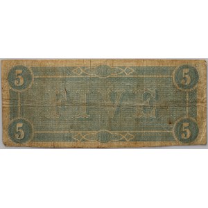 Skonfederowane Stany Ameryki, 5 dolarów 17.02.1864, seria D