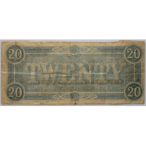 Confederate States of America, 20 Dollars 17.02.1864, series D