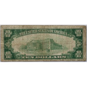 Stany Zjednoczone Ameryki, Illinois, Inland-Irving National Bank of Chicago, 10 dolarów 1929, seria A