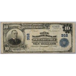 Stany Zjednoczone Ameryki, Pennsylvania, National Bank of Philadelphia, 10 dolarów 1902, seria G