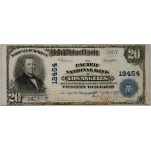 USA, California, National Bank of Los Angeles, 20 Dollars 1902, series A