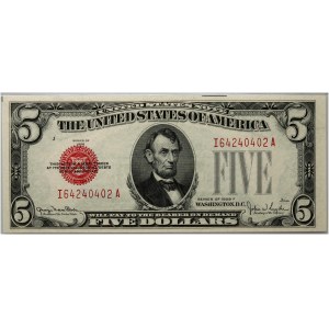 Stany Zjednoczone Ameryki, 5 dolarów 1928 F, Legal Tender, seria I (Wide I)
