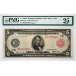Stany Zjednoczone Ameryki, Federal Reserve Note, New York, 5 dolarów 1914, seria B