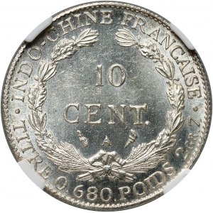 French Indochina, 10 Cents 1922 A, Paris