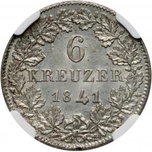 Niemcy, Nassau, Adolf, 6 krajcarów 1841