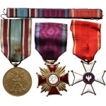 II RP, eine Sammlung von 6 Medaillen und Orden einer Person, jeweils mit Bändern
