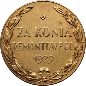II RP, Złoty medal, za konia remontowego 1929, nagroda Ministerstwa Spraw Wojskowych
