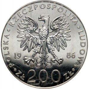 People's Republic of Poland, 200 zloty 1986, Valcambi, John Paul II, regular stamp