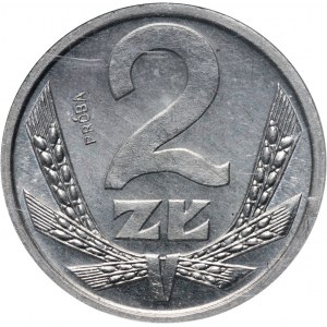 PRL, 2 zloty 1989, SAMPLE, aluminum