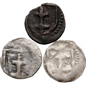 Jadwiga i Władysław Jagiełło 1386-1399, denar, Wschowa, zestaw 3 sztuk