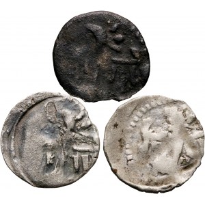 Jadwiga and Władysław Jagiełło 1386-1399, denarius, Wschowa, set of 3 pieces