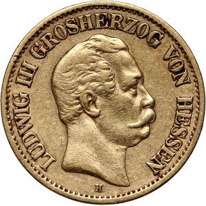 Germany, Hessen, Ludwig III, 10 Mark 1873 H, Darmstadt