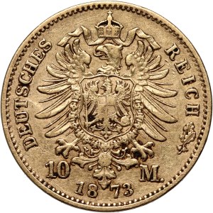 Germany, Hessen, Ludwig III, 10 Mark 1873 H, Darmstadt
