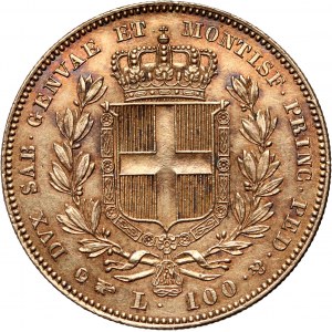 Włochy, Sardynia, Karol Albert, 100 lirów 1842 P, Turyn