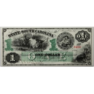 Karolina Południowa, Columbia, dolar 1866, seria B