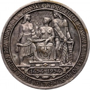 PRL, medal z 1954 roku, wybity z okazji 500-lecia powrotu Gdańska do Polski
