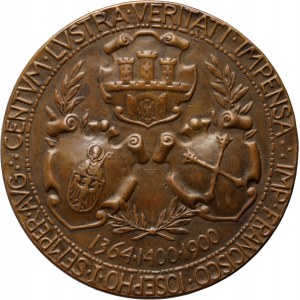 XIX wiek, medal z 1900 roku, 500-lecie Uniwersytetu Jagiellońskiego