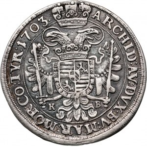 Hungary, Leopold I, 1/2 Thaler 1703 KB, Kremnitz