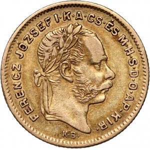 Hungary, Franz Joseph I, 4 Forint = 10 Francs 1876 KB, Kremnitz