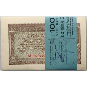 General Government 1939 - 1945, bank parcel 50 x 2 zloty 1.08.1941, series AH