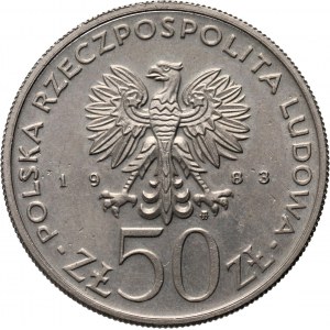 PRL, 50 złotych 1983, Destrukt (Brockage)