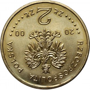 III RP, 2 złote 2000, Jan II Kazimierz, ODWROTKA