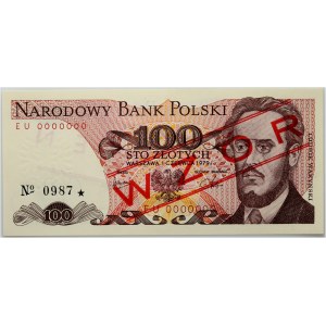 PRL, 100 złotych 1.06.1979, WZÓR, No. 0987, seria EU
