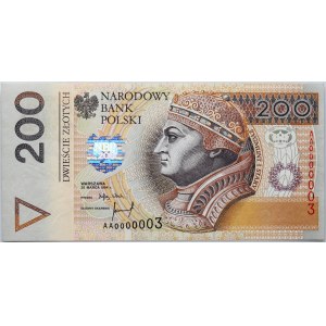 III RP, 200 złotych 25.03.1994, seria AA0000003