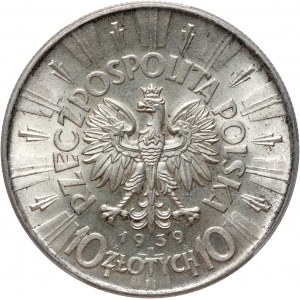 II RP, 10 złotych 1939, Józef Piłsudski, Warszawa