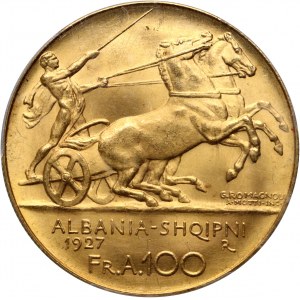 Albania, Ahmed Zogu, 100 Franga Ari 1927 R, Rzym
