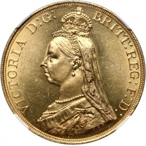 Great Britain, Victoria, 5 Pounds 1887, London