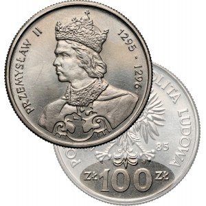 PRL, 100 złotych 1985, Przemysław II, PRÓBA, miedzionikiel