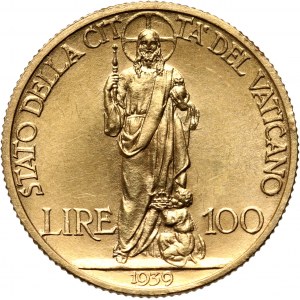 Vatican, Pius XII, 100 Lire 1939